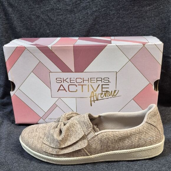 Skechers 8 Taupe Madison Ave My Town Sneakers - New - Picture 1 of 6